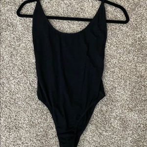 Showpo low back and low side black bodysuit